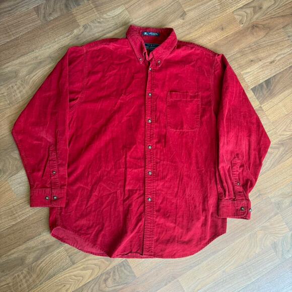 Vintage VTG 90’s Y2K John Ashford Corduroy Longsleeve Button Down Shirt - Picture 3 of 7